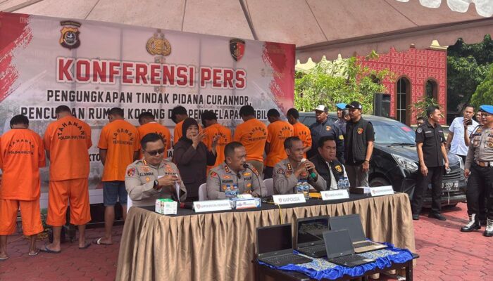 Polda Sultra Berhasil Ungkap Kasus Curanmor, Pencurian Rumah Kosong dan Penggelapan Mobil