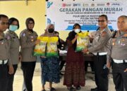 Ditlantas Polda Sultra Kawal Penyaluran Beras untuk Pasar Murah di Polsek Poasia