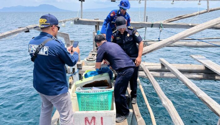 Ditpolairud Polda dan DKP Sultra Amankan Dua Nelayan Pembawa Bahan Peledak di Perairan Teluk Kendari