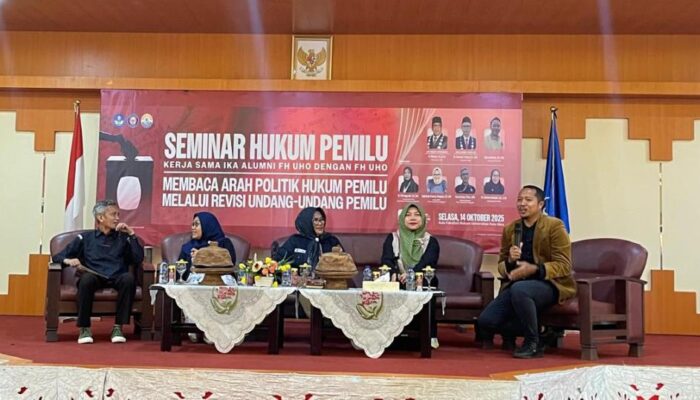 Lewat Seminar Hukum Pemilu, IKA FH UHO Dorong Peningkatan Literasi Hukum Politik Mahasiswa