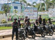 Personel Ditsamapta Polda Sultra Gelar Patroli Mobile di Lokasi Pelaksanaan STQH Nasional XXVIII di Kendari