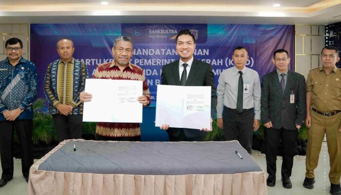 Pemkab Muna-Bank Sultra Teken MoU dan PKS KKPD, Dorong Efisiensi dan Transparansi Keuangan Daerah