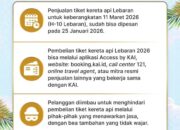 Kabar Gembira Bagi Masyarakat, KAI Akan Buka Pemesanan Tiket Lebaran, Catat Jadwalnya Agar Tidak Kehabisan