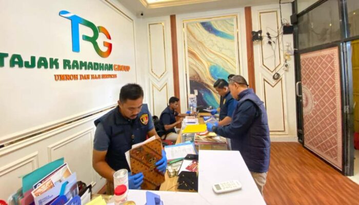 Polda Sultra Geledah Kantor Travel TRG Kendari, Amankan Sejumlah Barang Bukti