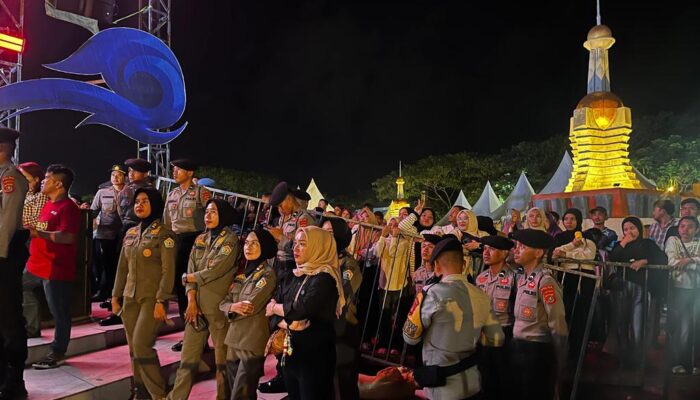 Kawal HUT Sultra, Polda Sultra Terjunkan Personel di Kawasan Tugu Eks MTQ