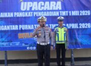 Dirlantas Polda Sultra Pimpin Upacara Kenaikan Pangkat dan Purna Tugas Personel Lantas