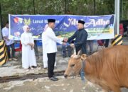 Semangat Berbagi, Danlanud Haluoleo Serahkan Hewan Kurban Usai Salat Idul Adha 1447