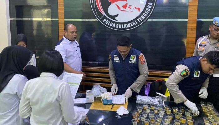 Ditresnarkoba Polda Sultra Tes Urine Dadakan, 82 Anggota Dinyatakan Negatif Narkoba