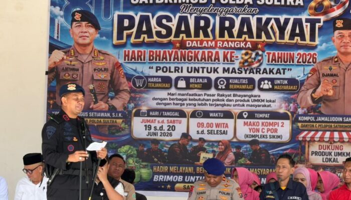 Hari Bhayangkara ke 80, Batalyon C Pelopor Brimob Sultra Gelar Pasar Rakyat di Kolaka