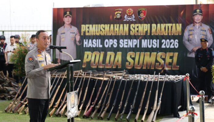 Negara Hadir, Polda Sumsel Musnahkan Ratusan Senpi Rakitan Ilegal Demi Jamin Keamanan Warga