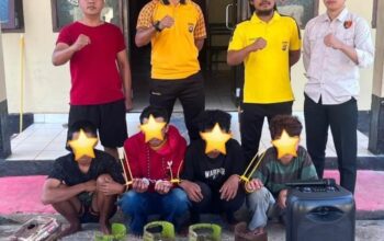 Polsek Sawa Bongkar Sindikat Pencurian Lintas Desa, 4 Pelaku Remaja Dibekuk satu Buron