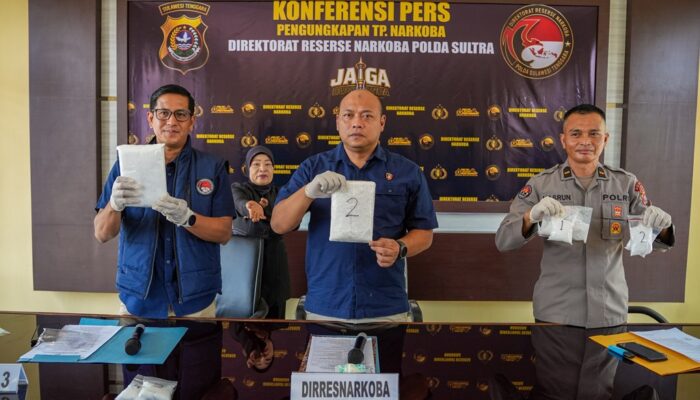 Ditresnarkoba Polda Sultra Gagalkan Peredaran 3,5 Kg Sabu, Dua Pelaku Dibekuk
