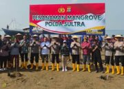 Polda Sultra Tanam 150 Mangrove, Cegah Abrasi dan Lindungi Pesisir Kendari