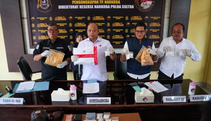 Ditresnarkoba Polda Sultra Gagalkan Peredaran Narkoba 2,3 Kg, Enam Tersangka Diamankan